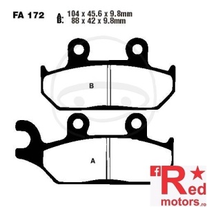 Placute frana fata STD EBC ALTN 104x45.6x9.8/88x42x9.8 FA172 pentru Yamaha XT 600, XTZ 660