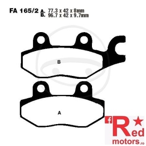 Placute frana fata STD EBC ALTN 77.3x42x8/96.7x42x9.7 FA165/2 pentru Bombardier Rally 200, Cagiva Canyon 500, 900, 1000, Hyosung RX 125, MZ/MUZ ATV 125, Suzuki DR 800, Yamaha XTZ 750