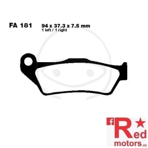 Placute frana fata STD EBC ALTN 94x37.3x7.5 FA181 pentru Husqvarna SM S 125, SMR 125, TC 125, TC 250, TC 449
