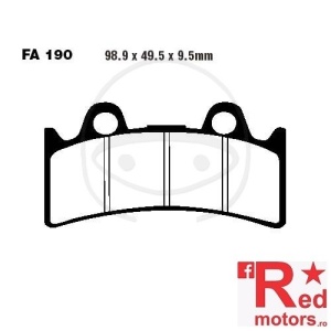 Placute frana fata STD EBC ALTN 98.9x49.5x9.5 FA190 pentru Triumph Daytona 900 Super III, Yamaha FZR 1000, YZF 750 R