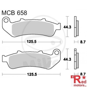 Placute frana fata STD TRW ALTN 125.5x44.3x8.7/125.5x44.3x8.7 MCB658 pentru Honda CBR 1000 F Dual CBS