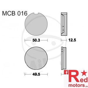 Placute frana fata STD TRW ALTN 50.3x12.5/49.5x10 MCB016 pentru Kawasaki H1 500, H2 750, Z1B 900, Suzuki GT 125, GT 185, GT 750, GT 550