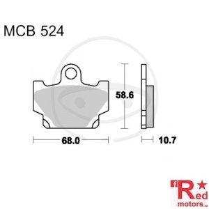 Placute frana fata STD TRW ALTN 68x58.6x10.7 MCB524 pentru Yamaha RD 80, RD 350, SR 250, XJ 650, XV 500