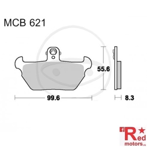 Placute frana fata STD TRW ALTN 99.6x55.6x8.3 MCB621 pentru BMW K 1100 LT, K1 1000, R 1150 GS