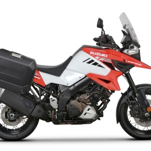 Set complet de cutii de aluminiu 47L / 47L SHAD TERRA NEGRU, incluzand kit montaj SHAD SUZUKI DL 1000 V-Strom/ DL 1050 V-Strom