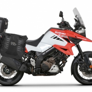 Complete set of SHAD TERRA TR40 adventure saddlebags and SHAD TERRA BLACK aluminium 55L topcase, including mounting kit SHAD SUZUKI DL 1000 V-Strom/ DL 1050 V-Strom