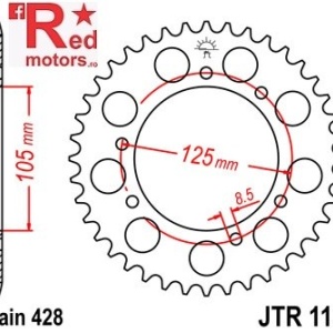 Foaie/pinion spate JTR1134.48 428 cu 48 de dinti pentru Derbi Mulhacen 125, Derbi Senda 125