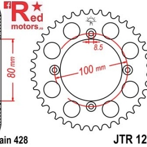 Foaie/pinion spate JTR1204.49 428 cu 49 de dinti pentru AJP PR3 125, AJP PR3 200