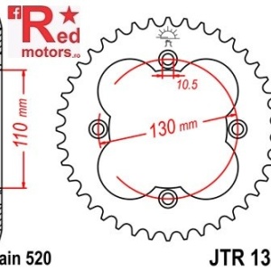 Foaie/pinion spate JTR1350.40 520 cu 40 de dinti pentru Adly/Herchee Crossroad 220, Hurricane 500, Honda TRX 300 EX