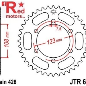 Foaie/pinion spate JTR696.50 428 cu 50 de dinti