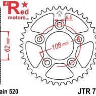 Foaie/pinion spate JTR701.42 520 cu 42 de dinti pentru Aprilia RS 125, Cagiva Mito 125