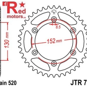 Foaie/pinion spate JTR706.46 520 cu 46 de dinti pentru Aprilia RXV 450, RXV 550