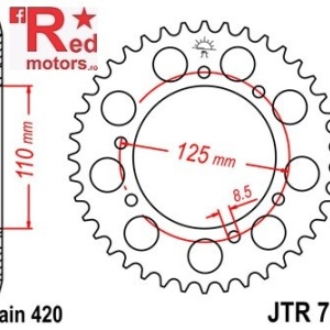 Foaie/pinion spate JTR799.50 420 cu 50 de dinti