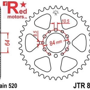 Foaie/pinion spate JTR811.45 520 cu 45 de dinti pentru Suzuki TS 185