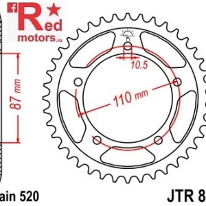Foaie/pinion spate JTR823.46 520 cu 46 de dinti pentru Suzuki GS 500