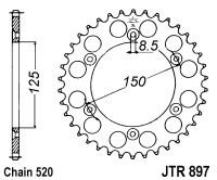 Foaie spate JT JTR 897-53 53T, 520 - Img 2