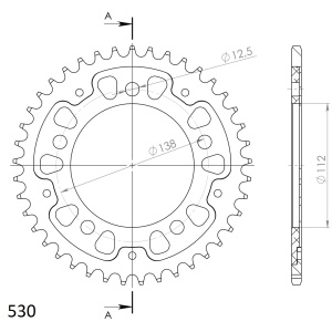Foaie spate SUPERSPROX STEALTH RST-302:41-GLD auriu 41T, 530 - Img 2
