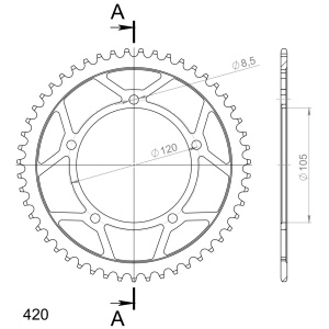 Kit de lant D.I.D Chain - Argintiu lant 420 D, Non-sealed, pinion fata JT, foaie spate SUPERSPROX pentru APRILIA RX 50 1998-2005 - Img 5