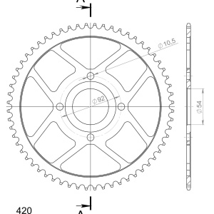 Kit de lant D.I.D Chain - Argintiu lant 420 D, Non-sealed, pinion fata JT, foaie spate SUPERSPROX pentru YAMAHA TZR 50 2007-2012 - Img 5