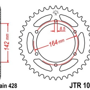 Kit de lant D.I.D Chain - Argintiu lant 428 D, Non-sealed, pinion fata SUPERSPROX, foaie spate JT pentru HYOSUNG GT 125 Comet 2009 - Img 5