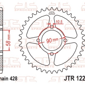 Kit de lant D.I.D Chain - Argintiu lant 428 VX, X-Ring, pinion fata JT, foaie spate JT pentru HONDA CB 125 F / GLR 125 2015-2020 - Img 7
