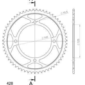 Kit de lant D.I.D Chain - Argintiu lant 428 VX, X-Ring, pinion fata JT cauciucat, foaie spate SUPERSPROX pentru YAMAHA XVS 125 Drag Star 2000-2004 - Img 5