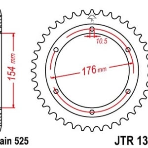 Kit de lant D.I.D Chain - Auriu lant 525 ZVM-X, X-Ring, pinion fata JT, foaie spate JT pentru HONDA CB 1000 R Neo Sports Café 2018-2022 - Img 6