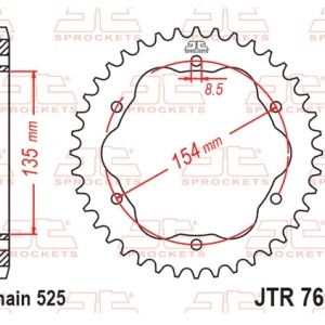 Kit de lant D.I.D Chain - Auriu lant 525 ZVM-X, X-Ring, pinion fata JT cauciucat, foaie spate JT pentru DUCATI Diavel 1200 2011-2018 - Img 7