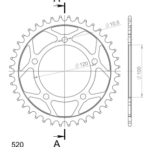 Kit de lant EK - Argintiu lant 520 DEX, X-Ring, pinion fata SUPERSPROX, foaie spate SUPERSPROX pentru APRILIA RS 125 2T 2006-2014 - Img 5