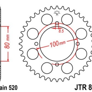 Kit de lant EK - Argintiu lant 520 SRO, O-ring, pinion fata JT, foaie spate JT pentru SUZUKI GZ 250 Marauder 1999-2008 - Img 5