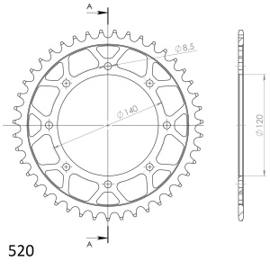 Kit de lant EK - Argintiu lant 520 SRX, X-Ring, pinion fata SUPERSPROX, foaie spate SUPERSPROX pentru KAWASAKI KLR 650 1987-1989 - Img 5