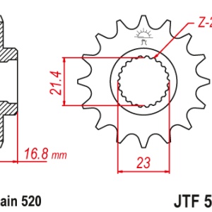 Kit de lant EK - Auriu lant 520 MVXZ, X-Ring, pinion fata JT cauciucat, foaie spate JT pentru YAMAHA XJ 600 S Diversion / 4BR / 4LX 1999-2000 - Img 3