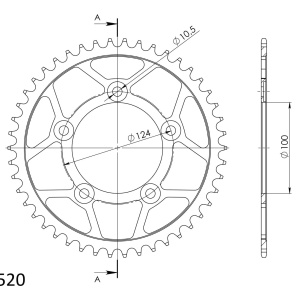 Kit de lant EK - Auriu lant 520 MVXZ, X-Ring, pinion fata JT cauciucat, foaie spate SUPERSPROX pentru DUCATI Monster 821 2014-2020 - Img 6