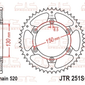 Kit de lant EK - Auriu lant 520 RRSM, Non-sealed, pinion fata JT, foaie spate JT pentru YAMAHA TT-R 230 2005-2025 - Img 6