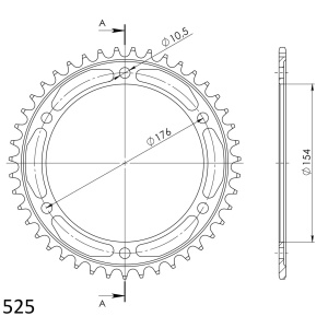 Kit de lant EK - Auriu lant 525 MVXZ, X-Ring, pinion fata JT cauciucat, foaie spate SUPERSPROX pentru HONDA VFR 800 X Crossrunner 2015-2020 - Img 6
