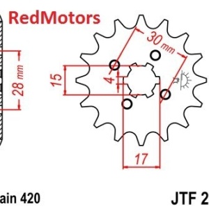 Kit lant DID GOLD fara O-ring 420 T/S pentru Honda CR80 RB Elsinore 1981 - Img 2
