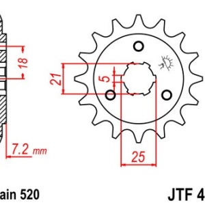 Pinion fata JT JTF 437-15 15T, 520 - Img 2