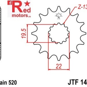 Pinion fata JTF 1439 cu 12 dinti