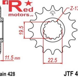Pinion fata JTF 409 cu 16 dinti