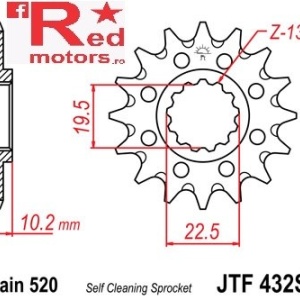 Pinion fata JTF 432 cu 15 dinti SC