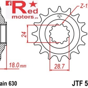 Pinion fata JTF 523 cu 15 dinti
