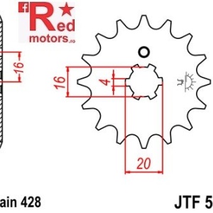 Pinion fata JTF 550 cu 16 dinti