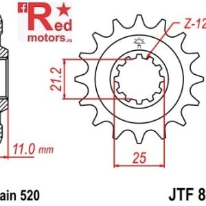 Pinion fata JTF 824 cu 16 dinti