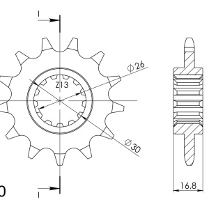 Pinion fata SUPERSPROX CST-1269:14 14T, 520 - Img 2