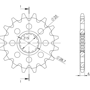 Pinion fata SUPERSPROX CST-1592:14 14T, 520 - Img 2