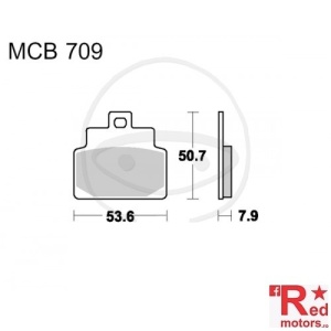 Placute frana fata SCOOTER SINTERED SRM TRW ALTN 53.6x50.7x7.9 MCB709 pentru Aprilia Compay 125, Leonardo 125, Mojito 125, SR 125