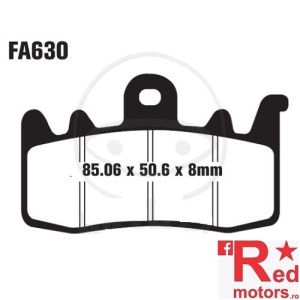 Placute frana fata SEMI-SINT V EBC 85.06x50.6x8 FA630 pentru Aprilia Caponord 1200, Benelli BN 600, BMW F 800 800, 1200, CAN-AM Spyder 1000, Ducati Hypermotard 821