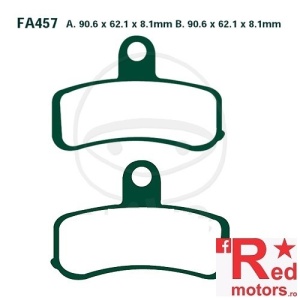 Placute frana fata SEMI-SINT V EBC 90.6x62.1x8.1/90.6x62.1x8.1 FA457 pentru Harley Davidson FLD 1690, FLSTC 1584, FLSTF 1584, FLSTFB-ANV 1690, FXDC 1584
