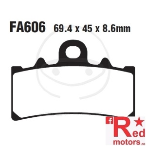 Placute frana fata SINTERED HH EBC 69.4x45x8.6 FA606 pentru KTM Duke 125, 200, 390
