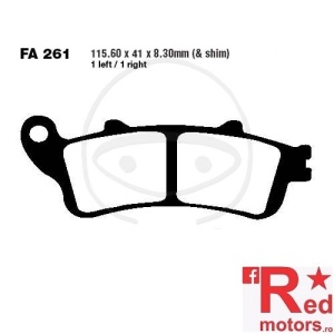 Placute frana fata SINTERED HH EBC ALTN 115.60x41x8.30 FA261 pentru Honda CB 1100 SF X-11, CBR 1100, GL 1800, NT 700, XL 1000